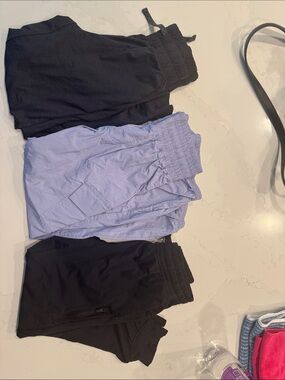 Lot 3 pair all in motion Kids Joggers & Shorts - Black & Light Purple